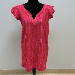 Vineyard Vines Pink Embroidered Cover Up, Size S